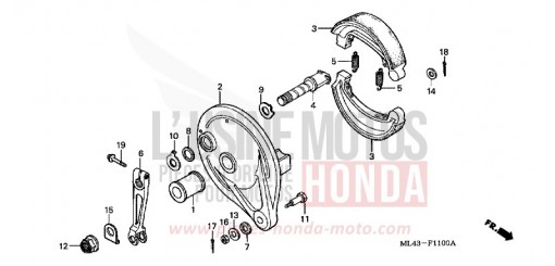 REAR BRAKE PANEL CB450SJ de 1988